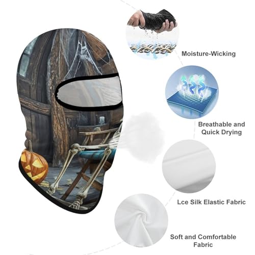 Máscara facial completa de balaclava con diseño de esqueleto terrorífico para hombre y mujer, protección solar, transpirable, para senderismo, ciclismo, running y conducción miniatura 3