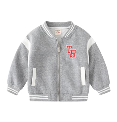 Meufam Baby Boys Girls Bomber Jackets Long Sleeve Varsity Jackte Zip Up Color Block Baseball Jacket Sports Outwear