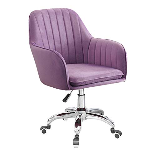 Silla ergonómica de terciopelo para oficina, silla de escritorio giratoria ajustable con reposabrazos, cómoda silla de computadora para oficina en casa y dormitorio, perfecta para configuración de