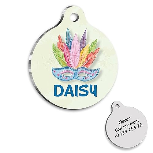 Mysterious Mask Personalized Dog Tag - Custom Name Tag - ID Tag for Dog & Cat - Customized Pet Tags - Dog Name Tag - Cat Name Tag - Engraved Dog Tag