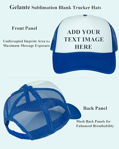 Image of Gelante Sublimation Blank Trucker Hats - Polyester Foam Mesh Snapback Baseball Cap