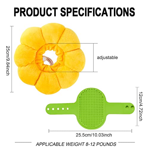 AWAVM 2-piece Cat Cone, Adjustable Sunflower Cat Collar, Recovery Collar, Dog Collar, Anti Licking and Anti Scratching Collar - Image 2