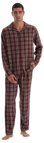 Dagi Regular Waist Plaid Woven Trousers Pajamas Parte Inferior del Pijama, Multicolor, M de los Hombres