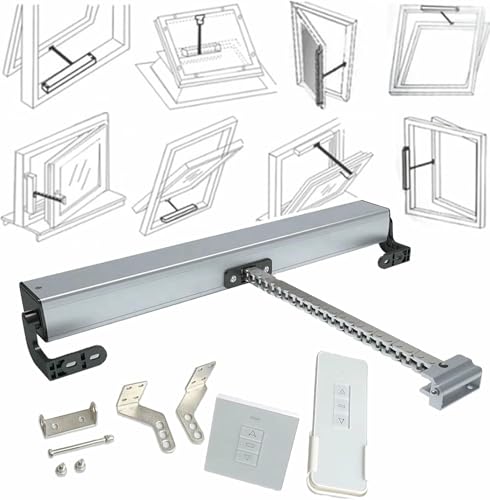 Actuador eléctrico de ventanas para aberturas altas con interruptor y mando 24V 2