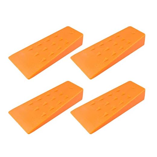 Felled Spiked Tree Felling Wedges for Tree Cutting – 5.5in Orange Plastic Felling Wedge, Logging Tools – 4 Pack