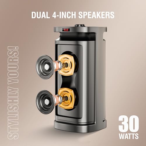 Image of UBON Rockstar SP-29 30W Bluetooth Party Speaker with Wireless Mic | Karaoke Mode | 10-Hour Battery | RGB Lights | Remote Control | Multi Connectivity Mode (Black)