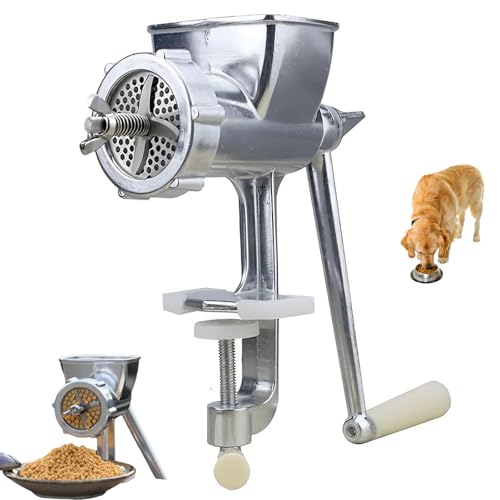 Máquina de pellets de alimentación manual – Molinillo de granos de manivela para perros y gatos, lavable para alimentos para peces pequeños, aves de corral y conejos