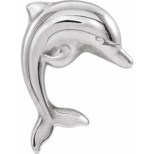 Semi-Polished Platinum Right Dolphin Metal Trim Finished Finding Component Fine...