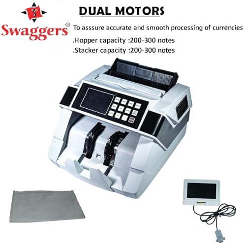 Image of swaggers Cruze Value Heavy Duty Mix Note Counting Machine with Fake Note Detection Compatible for All Indian Currency 10,20,50,100,200,500