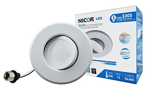 Nicor Lighting 5/6 Inch Led Gimbal Downlight Retrofit Kit, 3000K White (Dlg56-10-120-3K-Wh) #TOP8