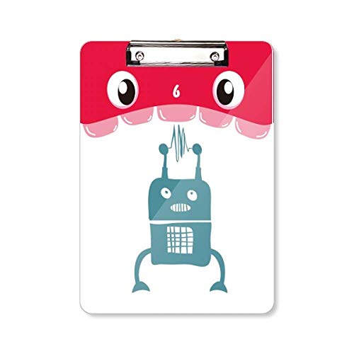 Porte-bloc robot Art déco A4 avec pince robuste pour prise de notes stable