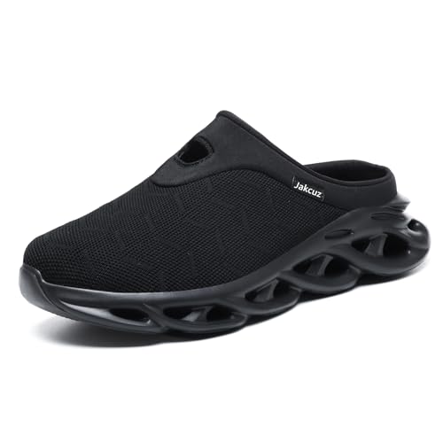 Image of Jakcuz Men Slip On Mules Lightweight Open Back Sneakers Breathable Walking Shoes