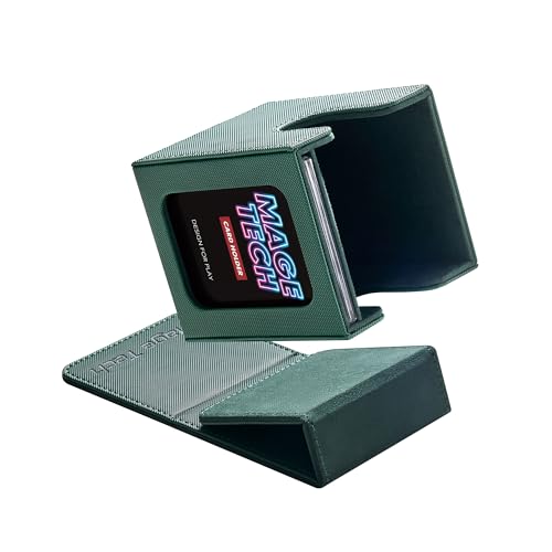 Mage Tech Commander Deck Box Lite - Expositor de tarjetas con mini tarjetero a presión y cubierta extraíble, se adapta a más de 100 tarjetas de una sola manga, ideal para MTG, PTCG, OPCG, SWU y más