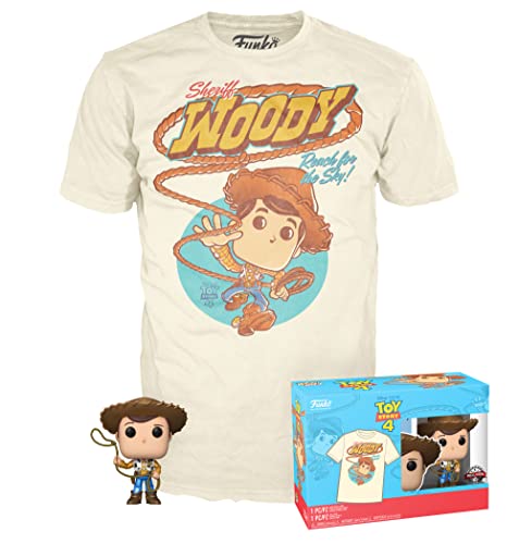 Funko Pop! & tee: Disney - Woody - Large - (L) - Disney: Toy Story - Camiseta, Franela - Ropa con Figura de Vinilo Coleccionable - Idea de Regalo - Juguetes y Camiseta de Manga Corta para Adultos