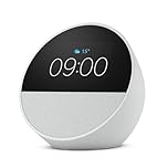 Echo Spot (newest gen), Smart alarm clock with vibrant sound, Glacier White, with Alexa+ Early Access