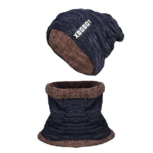 Conjunto de cachecol de chapéu de gorro, conjunto de cachecol de gorro quente, adequado para a pele,