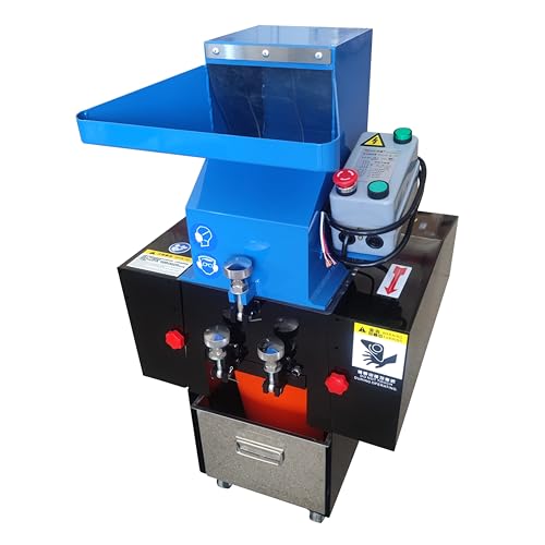 IntXanth Plastic Crusher Machine Plastic Shredder Pulverizer Grinder Granulator Electric for ABS EVA PC Cellulose PVC Resin Nylon Rubber with 0.24 Inches Screen Sieve Blue 2.2KW 220V