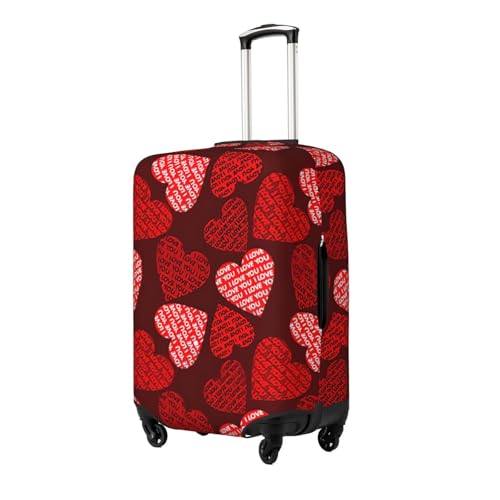 Red Hearts Print Luggage Suitcase Cover Protector Luggage Washable Covers With Concealed Zipper2