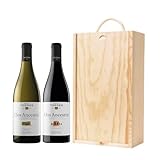 Estuche caja de madera de 2 botellas, 1 de Clos Ancestral blanco y 1 de Clos Ancestral tinto