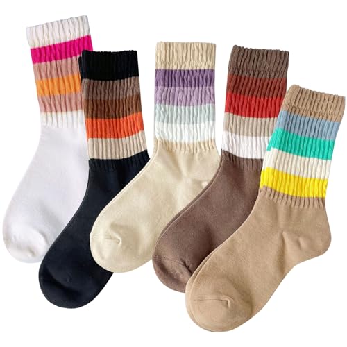 IIG 5 Pairs Womens Novelty Cute Crew Socks Colorful Funny Ankle Socks Gifts for Womens Socks