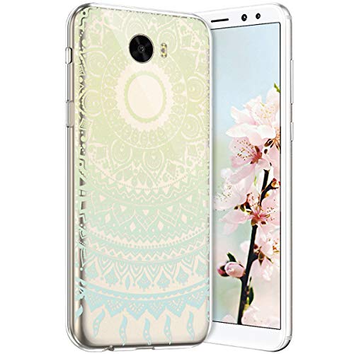 Robinsoni Case Compatible with Huawei Y5 II Cover Transparent Huawei Y5 II Case Silicone TPU Soft Case Glossy Gel Rubber Cover Ultra Soft Crystal Flexible Case Ultra Thin Buhhda Flower Cover