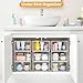 6 Pack Stackable Storage Drawers,Plastic Organizers Bins, Drawers Storage with Handles and Movable Dividers for Organization and Storage in Fridge,Bathroom, Pantry, Kitchen Cabinets, Under Sink