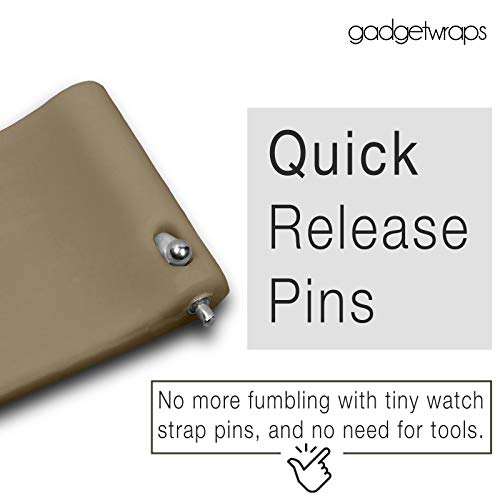 Gadgetwraps 22Mm Silicone Watch Band Strap With Quick Release Pins – Compatible With Fossil, Pebble, Samsung – 22Mm Quick Release Watch Band (Dark Taupe, 22Mm) #TOP2