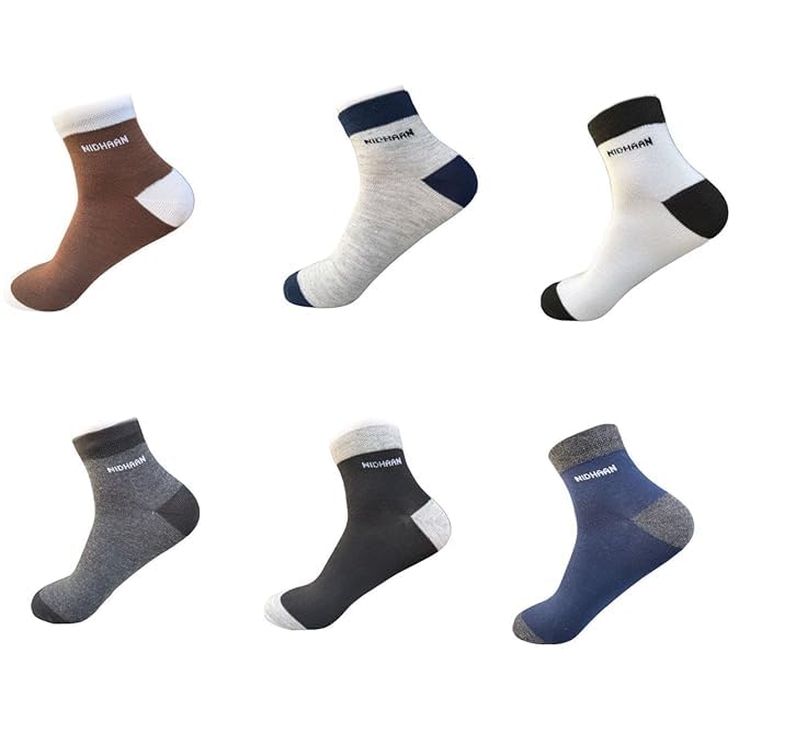 Unisex Ankle Socks, Cotton, Pack of 6 Pairs, Breathable & Lightweight, for Gym, Running & Daily Use, White, Black, Grey, Blue, Green-image-8