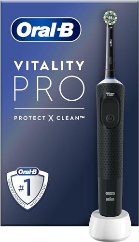 Oral-B Vitality Pro Elektrische Zahnbürste, lila & Vitality Pro Elektrische Zahnbürste/Electric Toothbrush, 3 Putzmodi für Zahnpflege & Protect X Clean Zahnbürstenkopf, schwarz – Bild 4
