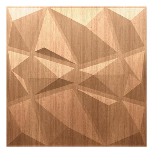 Image of Kayra Decor Wall Panels for Bedroom - PVC Diamond Design, Gold Color 19.7 inch X 19.7 inch (Pack of 18) - Covers 48.51 Sq. Ft.
