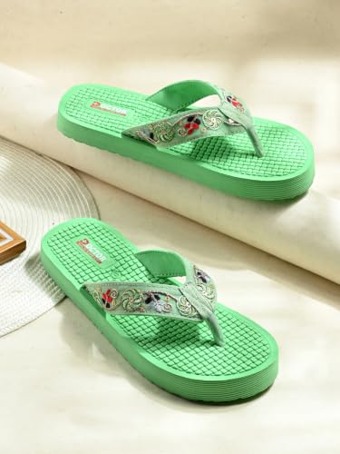 Image of DOCTOR HEALTH SUPER SOFT Women Flip Flops Slippers | Embroidered Comfortable Toe-Ring Sandals for Women | Lightweight Soft Cushioned Everyday Wear Casual Chappals