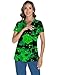LOMON St Paddy's Day Scrubs for Women V Neck Scrub Tops Soft Knit Nurse Uniform Shirts with 3 Pockets