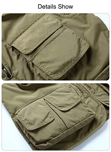 FEOYA Men Fishing Vest Multi Pockets Zipper Lightweight Plus Vest for Photography Climbing Hiking - Image 4