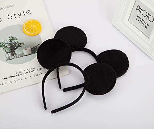 Image of FANYITY Mouse Ears Headbands Sequin Hair Band for Girls Women Boys Party, 2 Pieces (RED&BLACK)