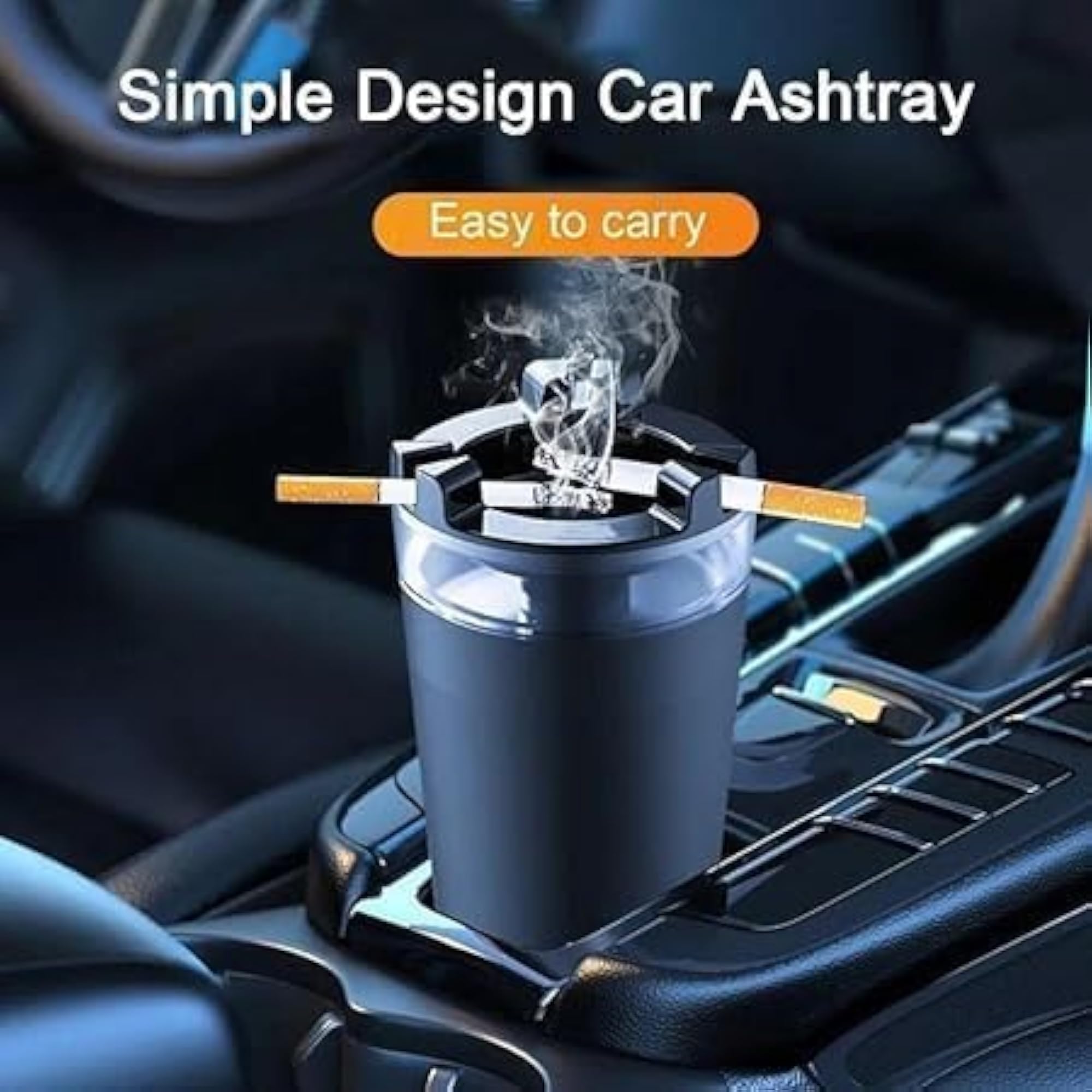 Windproof Cigarette Ashtray with Water Tank, Portable
