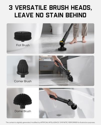 Image of Fanttik 3 Pcs Replacement Brush Heads for Flip G9 Pro Electric Spin Scrubber, Suitable for Fanttik Flip G9 Pro Electric Scrubber Only, Brush Accessories for Bathroom, Shower, Kitchen Floor