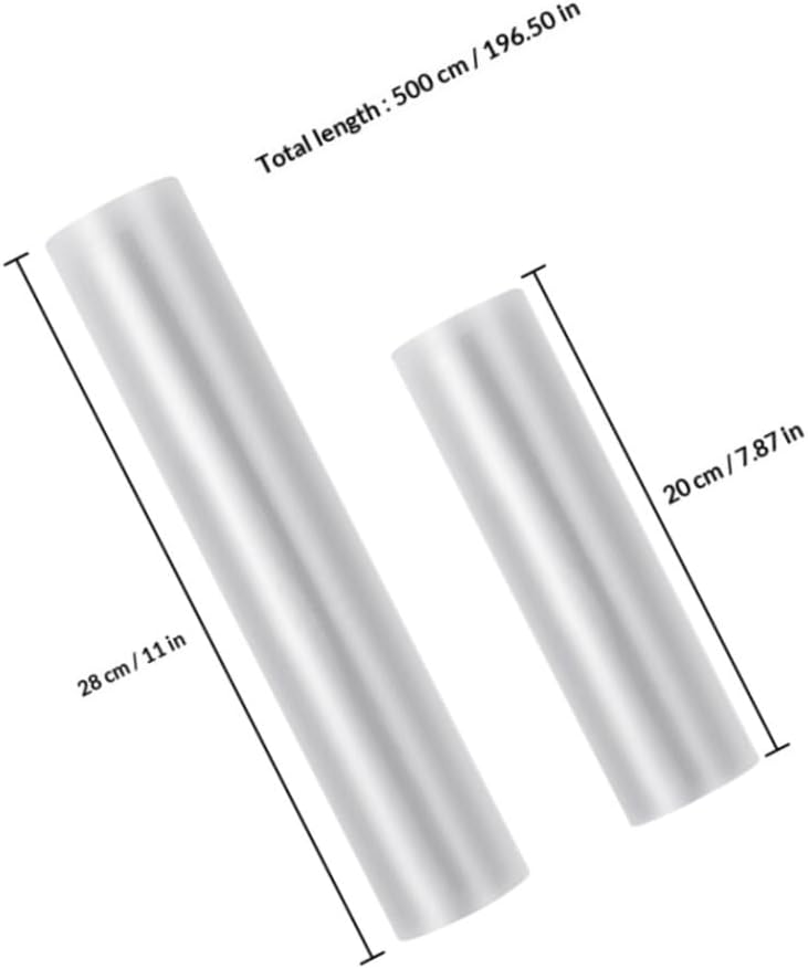Vacuum Sealer Bags Food Preservation Bag Heat-resistant Seal Pouch 3 Rolls (20x500cm×2, 28x500cm×1) Household Freshness Protection Packaging