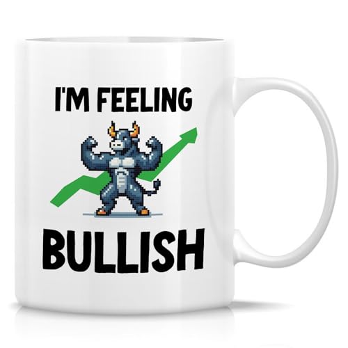 Retreez - Retreez Funny Mug for Stock Investor – I'm Feeling Bullish Mug - 11 Oz Ceramic Coffee or Tea Cup – Humorous Gift for Bull Market Day Trader, Stock Brokers – Birthday Gift for Finance Lovers, Investors