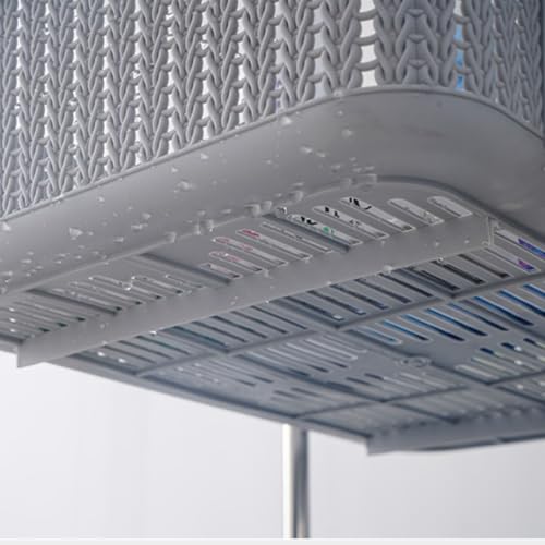 Collapsible Laundry Basket On Wheels Plastic, Rolling Laundry Sorter Trolley Carts, Washing Hamper Storage Bin With Shelves, For Bedroom Bathroom Living Room Tier Basket Stand.(Dark grey) - Image 4