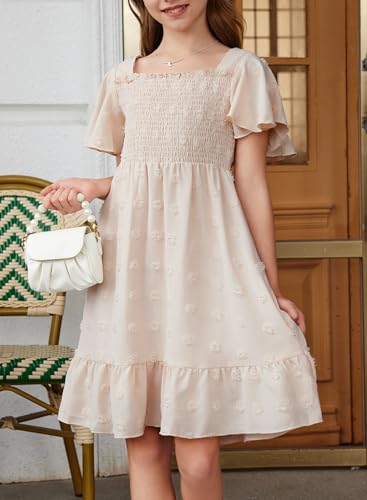 blibean Tween Girls 2025 Summer Dresses Kids Polka Dot Dress Size 6-15 Years4