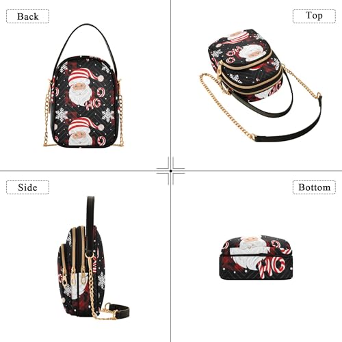 over Shoulder Handbags Lady Quilted Chain Strap Wallet Phone Purse Chic Zipper Ladies Clutch Satchel Christmas Santa Claus Red Black4