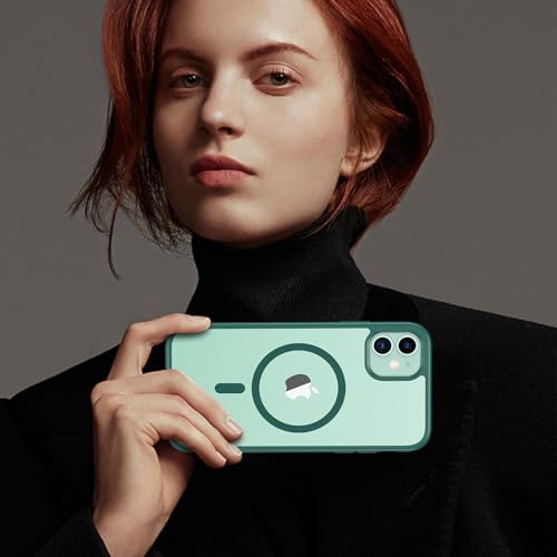 Coque pour iPhone 11 antichoc magnétique militaire verte avec protège-écran