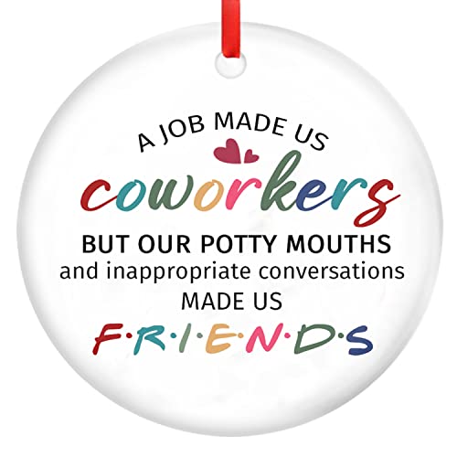 Gifts For Coworkers On Christmas, Funny, Christmas Ornaments For Coworker Women, Friendship Gifts For Work Bestie, Women Friends, Christmas Decorations, Ceramic Ornaments #TOP24