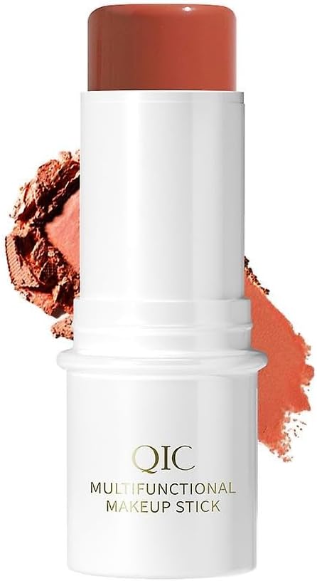 Cream Blush Stick Makeup Face Blush Stick for Cheeks Eyes and Lips Blush Stick Compact Stick for Enhance Jaw, Forehead, Brow Bone (Red)