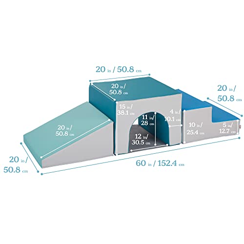 Ecr4Kids Softzone Single Tunnel Climber, Toddler Playset, Contemporary, 3-Piece #TOP1