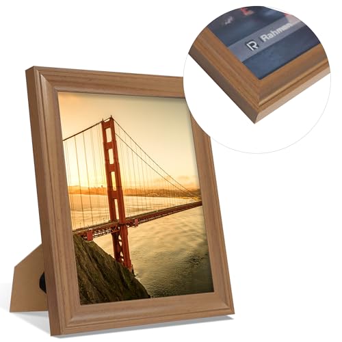 Image of iRahmen 8x10 Picture Frame Set of 4, Rustic Retro Photo Frame with HD Glass, Wooden Frames for Wall Mount and Tabletop Display
