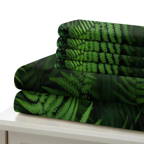 Housse de couette fougère 140x200 parure lit microfibre