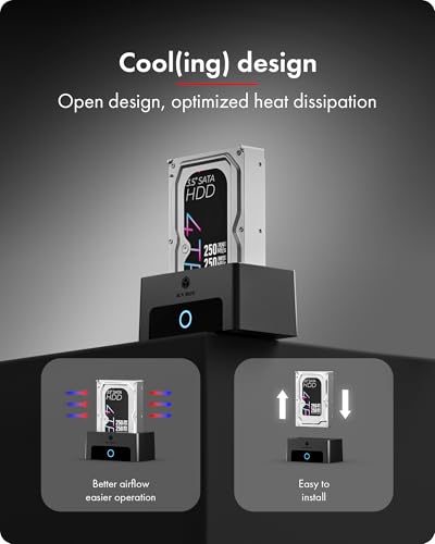 M.2 NVMe & SATA Hard Drive Docking Station, ICY BOX 10Gbps M.2 NVMe SSD Dock for 2.5\" & 3.5\" HDD/SSD, HDD Docking Station with Single Bay, Compatible with M.2 NVMe/SATA 2.5\'\'/3.5\'\' HDD SSD