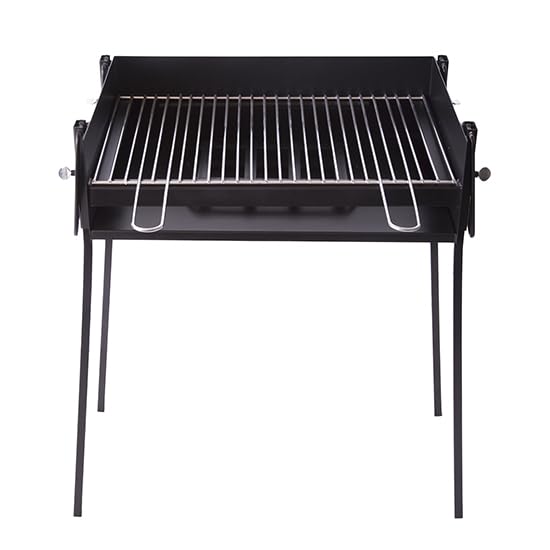 BARBACOA CUADRADA CHAPA 60X40 CON SOPORTE PARA PAELLA
