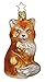 Produktbild Christbaumschmuck Glas 10cm Fuchs mundgeblasen handbemalt Weihnachtskugeln Waldtiere orange